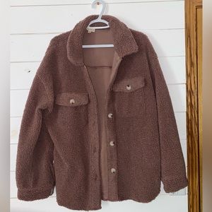 Button-up Sherpa Shacket